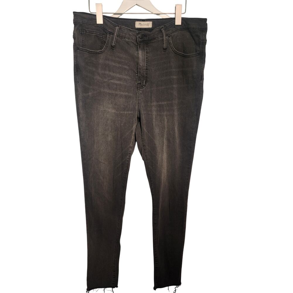 MADEWELL sz 31 10" High Rise Skinny Jeans black+ grey